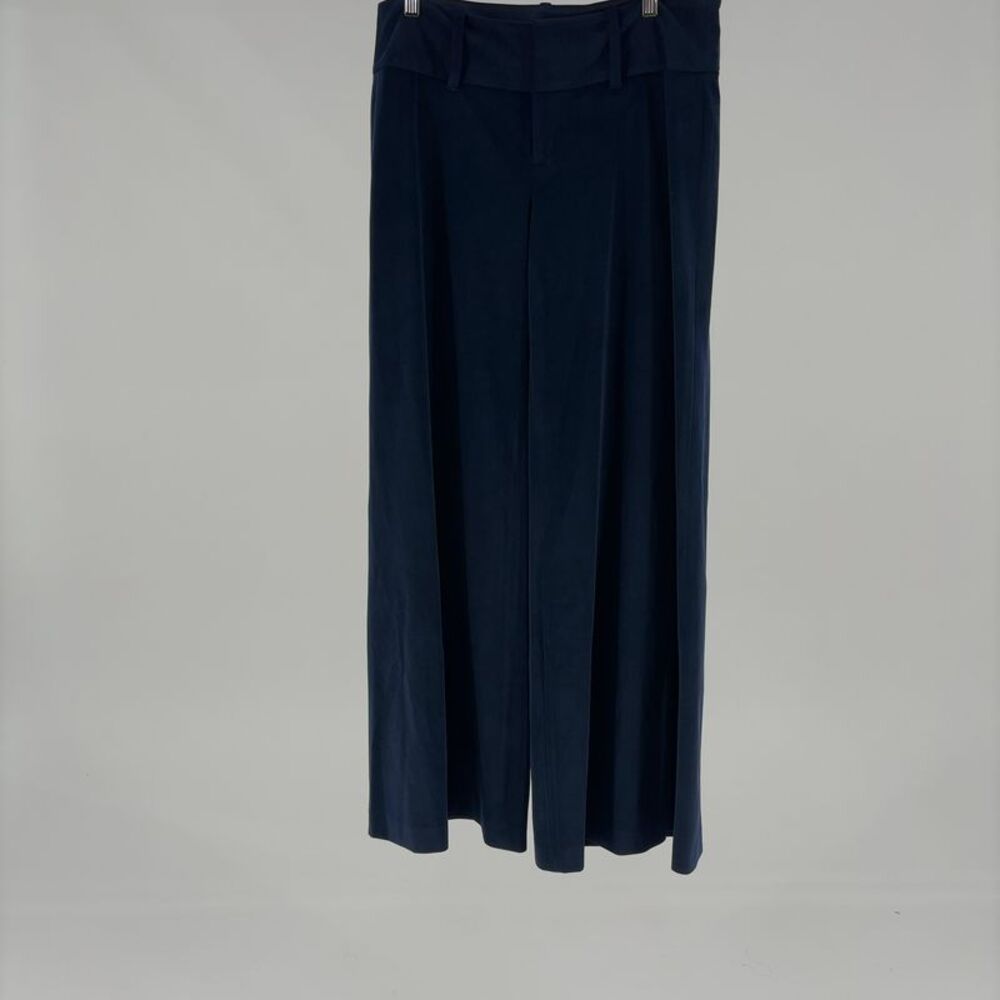 Alice + Olivia Velvet Blue Wide Leg Pants